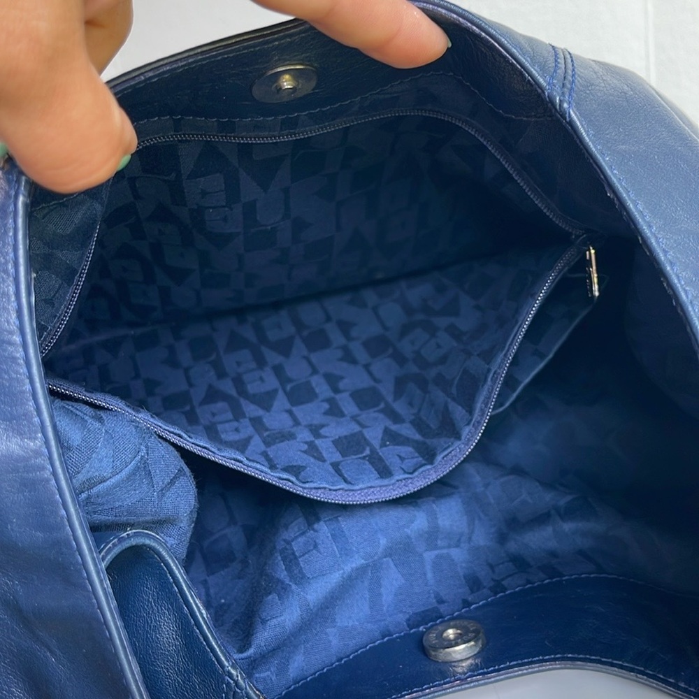 Furla Genuine Leather Hobo Shoulder Bag Navy - Picture 11 of 17